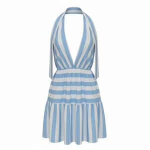 SHEIN Blue and White Striped Mini Dress